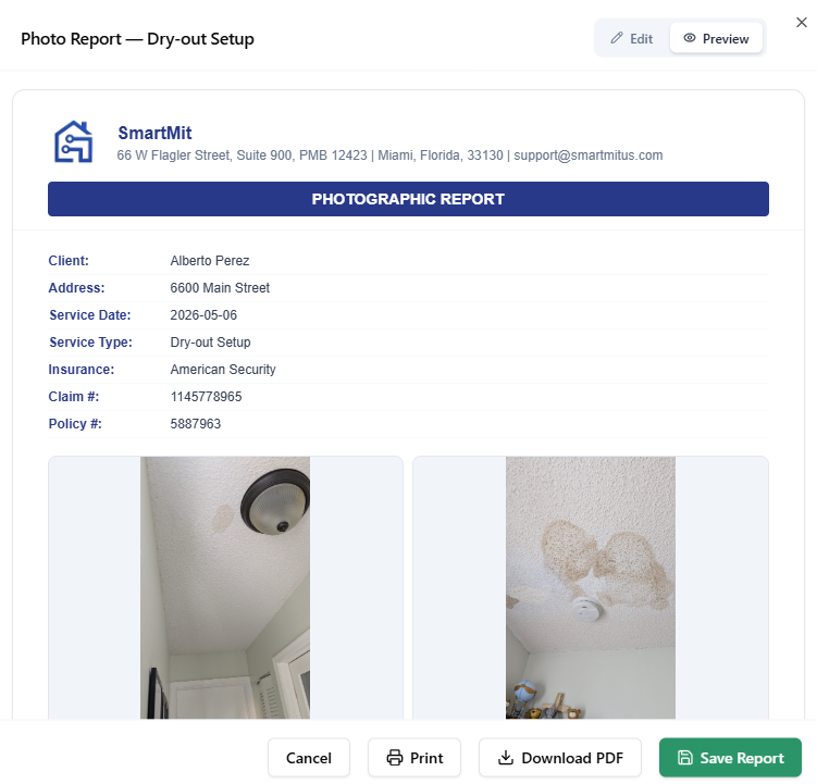 Automatic Photo Reports snapshot